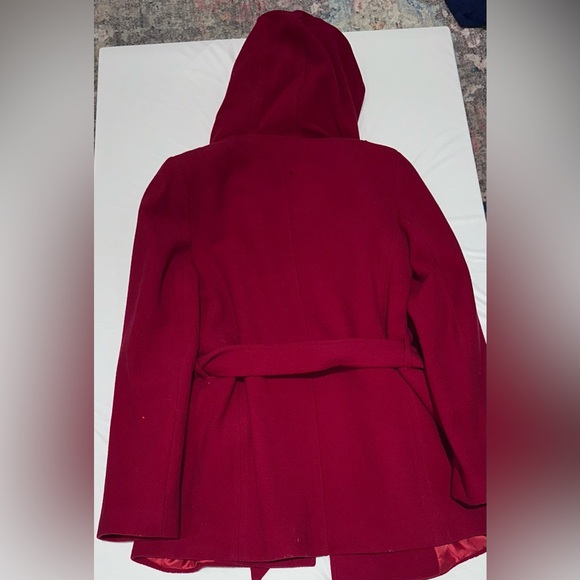 Rampage Women's Bold Red Pea Coat - Picture 4 of 10